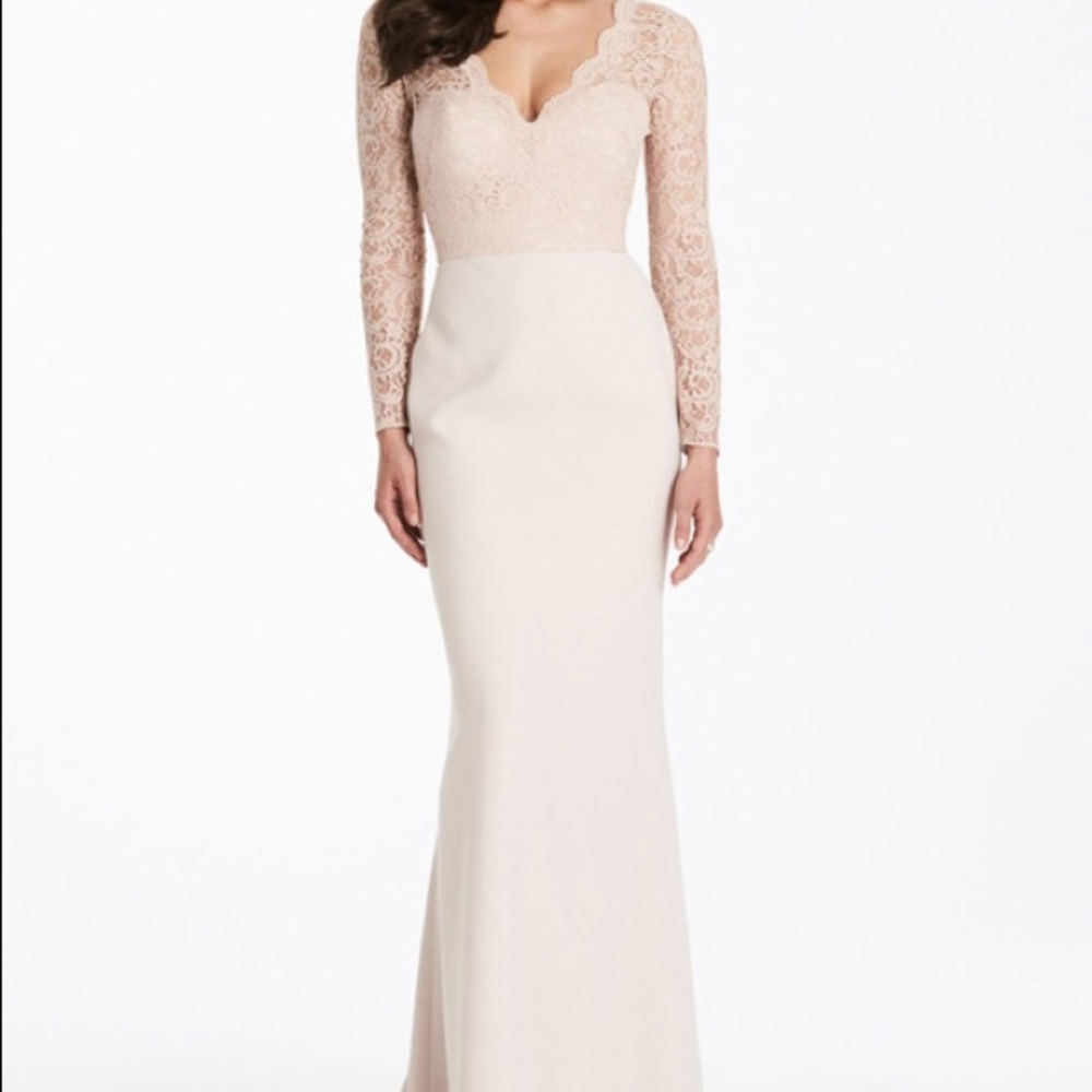 Dessy Collection Long Sleeves Bridesmaid Dress 3014 Blush Muted Pink